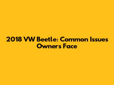 2018 VW Beetle: Common Issues Owners Face
