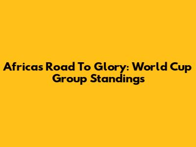 Africa's Road To Glory: World Cup Group Standings