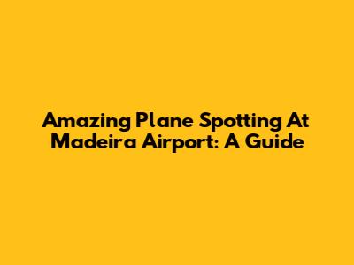 Amazing Plane Spotting At Madeira Airport: A Guide