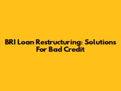 BRI Loan Restructuring: Solutions For Bad Credit