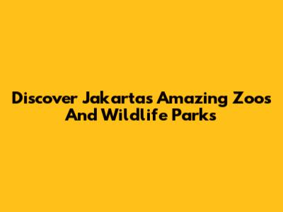 Discover Jakarta's Amazing Zoos And Wildlife Parks