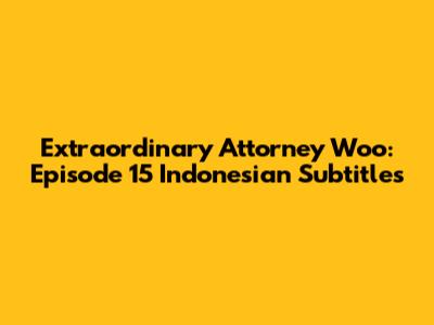 Extraordinary Attorney Woo: Episode 15 Indonesian Subtitles