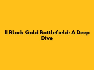 II Black Gold Battlefield: A Deep Dive