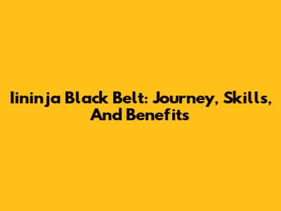 Iininja Black Belt: Journey, Skills, And Benefits