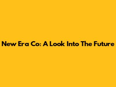 New Era Co: A Look Into The Future