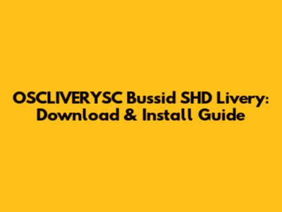 OSCLIVERYSC Bussid SHD Livery: Download & Install Guide