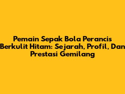 Pemain Sepak Bola Perancis Berkulit Hitam: Sejarah, Profil, Dan Prestasi Gemilang