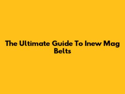 The Ultimate Guide To Inew Mag Belts