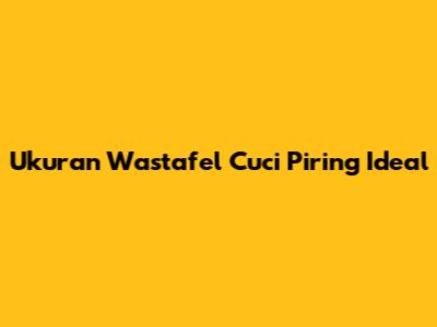 Ukuran Wastafel Cuci Piring Ideal