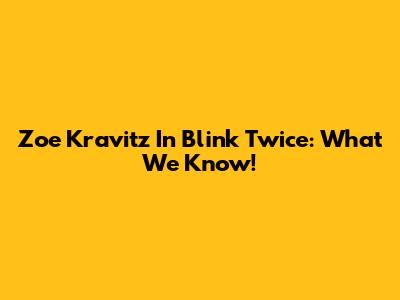 Zoe Kravitz In Blink Twice: What We Know!